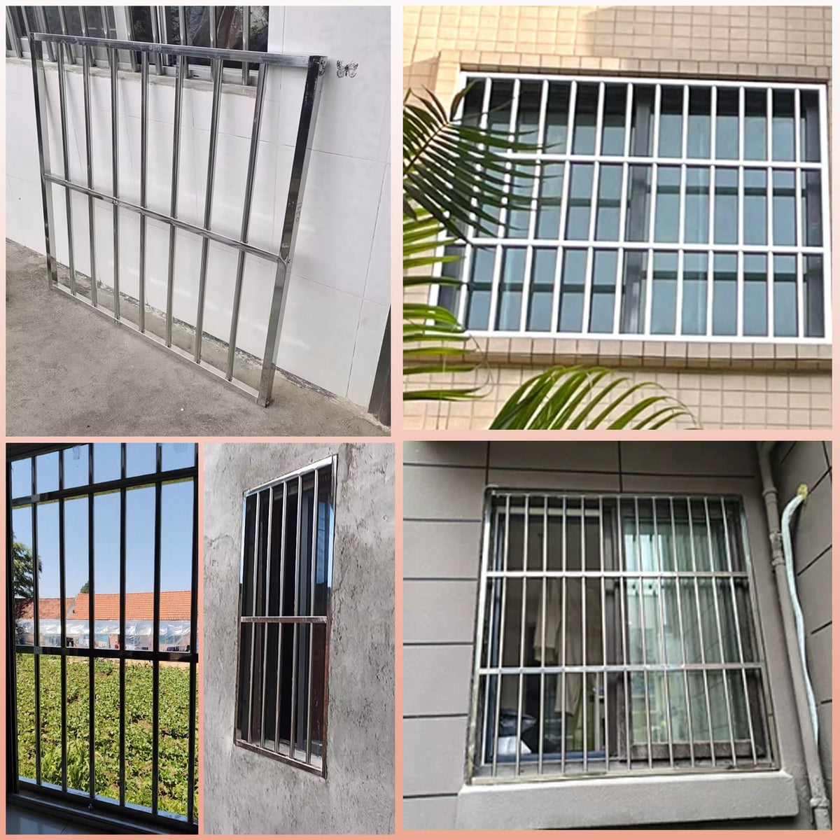 Security Bars Windows Prevent Burglary for Outside 203 cm Tall
