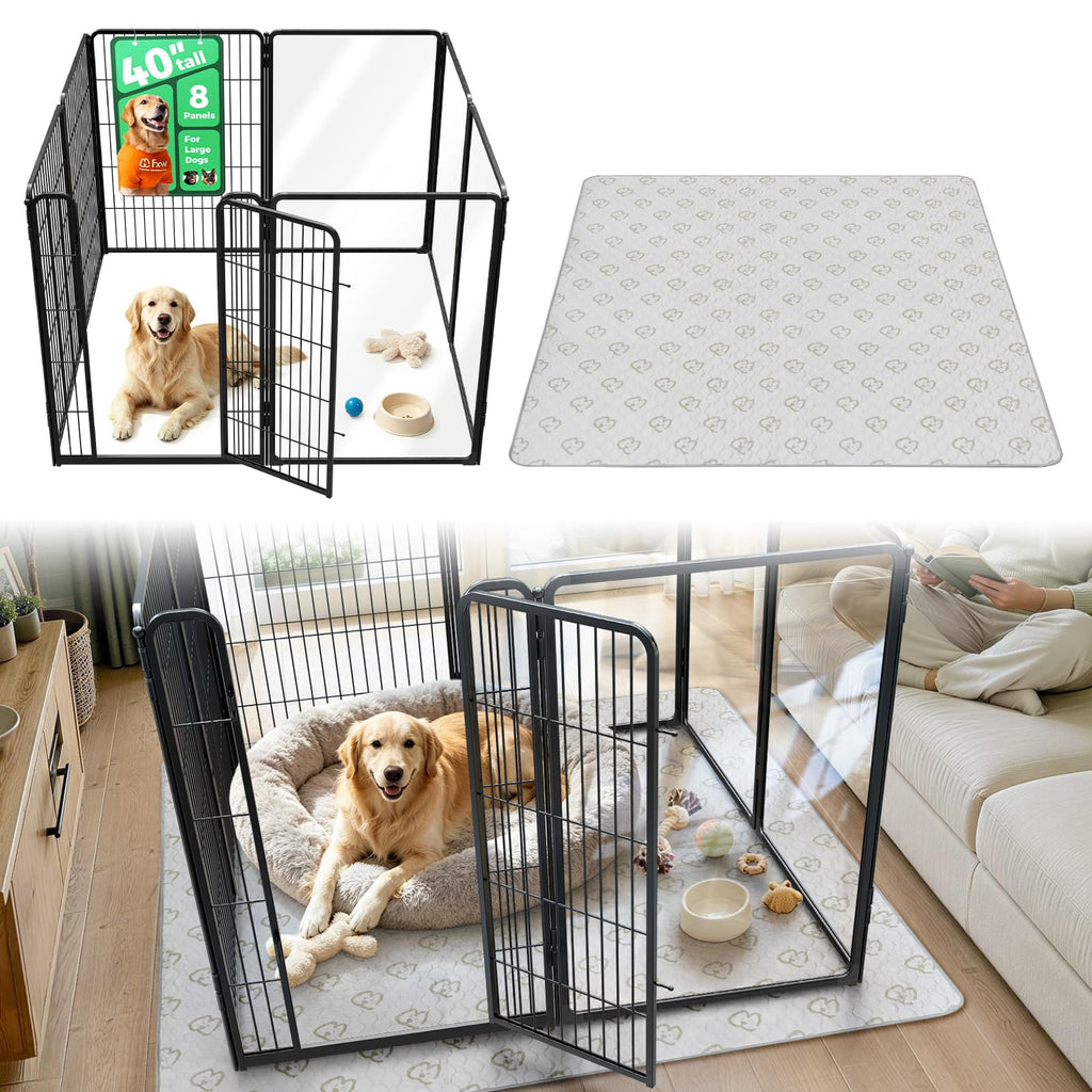 FXW AuraSpace Pro Acrylic & Wire Dog Playpen with Divider, 32"H, 12 Panels