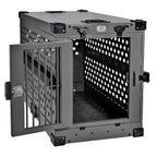 K9 Kennel Boss - Heavy Duty Fully Collapsible Powder-Coated Aluminum Dog Crate - Medium (Gray)