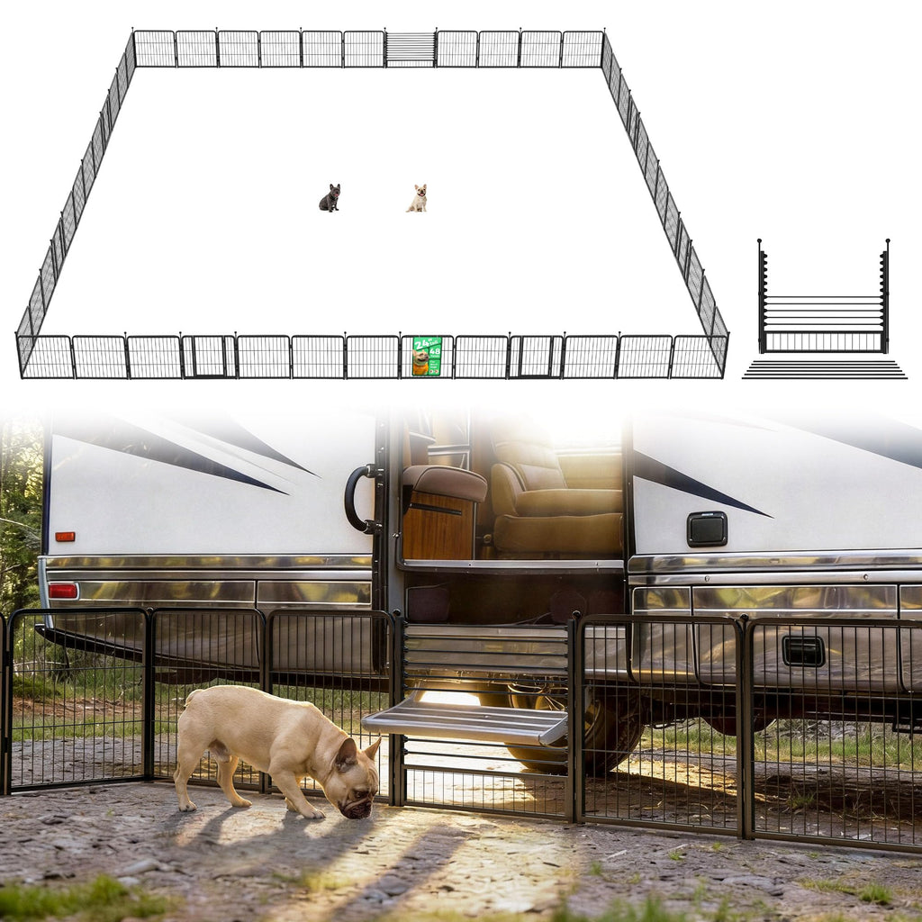 FXW Instant Dog Playpen with RV Step Grid for RV Camping, 40"H, 32 Panels