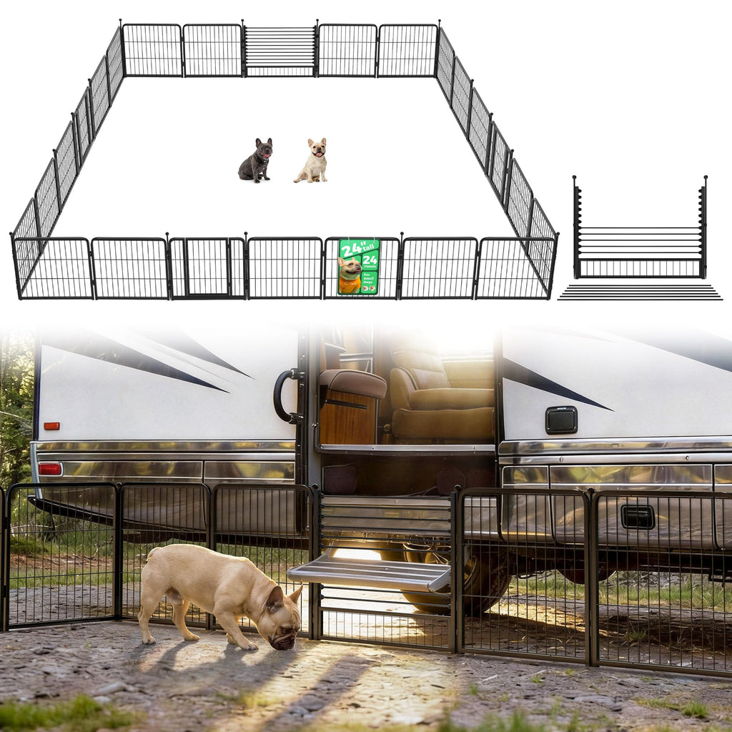FXW Instant Dog Playpen with RV Step Grid for RV Camping, 40"H, 32 Panels