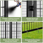 LOVMOR 10' x 8' Outdoor Dog Kennel with Roof for Large Dogs