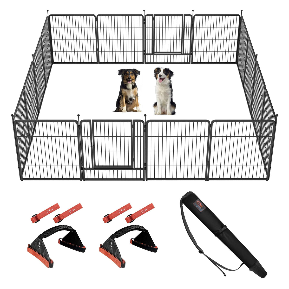 FXW Instant Dog Playpen with RV Step Grid for RV Camping, 40"H, 32 Panels