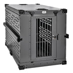 K9 Kennel Boss - Heavy Duty Fully Collapsible Powder-Coated Aluminum Dog Crate - Medium (Gray)