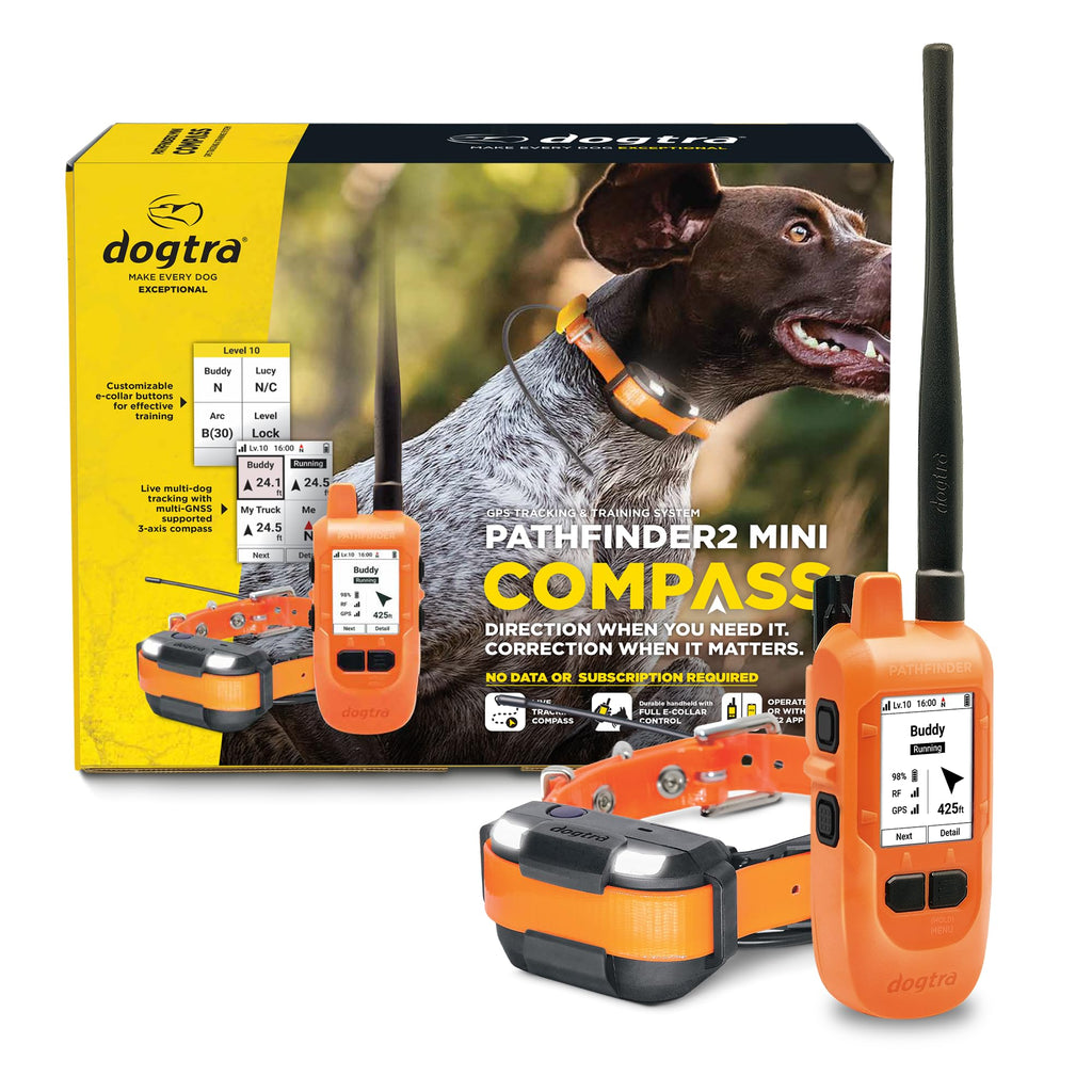 Dogtra Pathfinder 2 GPS Dog Tracker e Collar 9 Mile Long Range LED Light No Monthly fees Free App Waterproof Smartwatch Control Satellite Real Time Tracking Multiple Dogs Smartphone Required