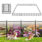 Garden Fence with Gate Metal Fencing Outdoor for Yard, 32in x147ft 64 Panels Outdoor Dog Fence Temporary Fence for Dogs Outside, Rustproof Garden Fencing Flower Bed Edging for Patio