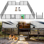 FXW Instant Dog Playpen with RV Step Grid for RV Camping, 40"H, 32 Panels