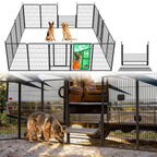 FXW Instant Dog Playpen with RV Step Grid for RV Camping, 40"H, 32 Panels