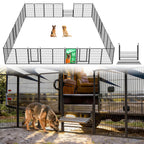 FXW Instant Dog Playpen with RV Step Grid for RV Camping, 40"H, 32 Panels