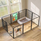 FXW AuraSpace Pro Acrylic & Wire Dog Playpen with Divider, 32"H, 12 Panels