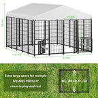 LOVMOR 10' x 8' Outdoor Dog Kennel with Roof for Large Dogs