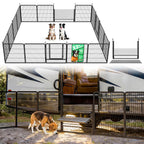 FXW Instant Dog Playpen with RV Step Grid for RV Camping, 40"H, 32 Panels
