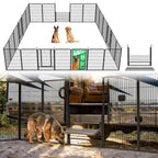 FXW Instant Dog Playpen with RV Step Grid for RV Camping, 40"H, 32 Panels