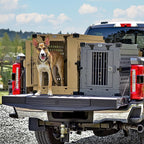K9 Kennel Boss - Heavy Duty Fully Collapsible Powder-Coated Aluminum Dog Crate - Medium (Gray)