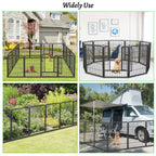 Garden Fence with Gate Metal Fencing Outdoor for Yard, 32in x147ft 64 Panels Outdoor Dog Fence Temporary Fence for Dogs Outside, Rustproof Garden Fencing Flower Bed Edging for Patio