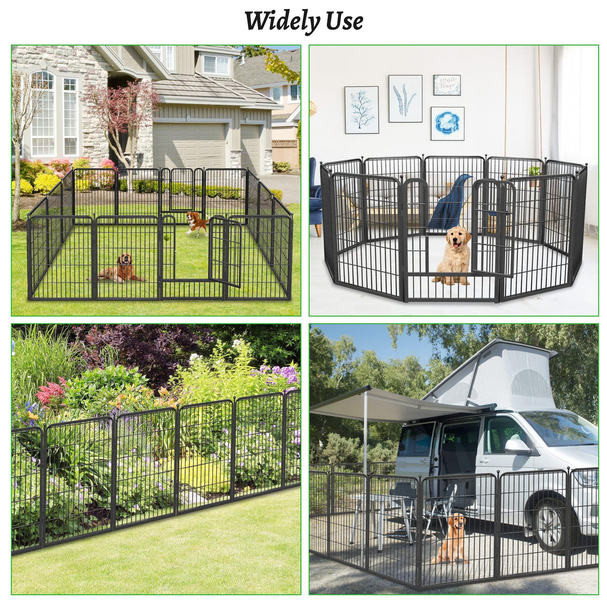 Garden Fence with Gate Metal Fencing Outdoor for Yard, 32in x147ft 64 Panels Outdoor Dog Fence Temporary Fence for Dogs Outside, Rustproof Garden Fencing Flower Bed Edging for Patio
