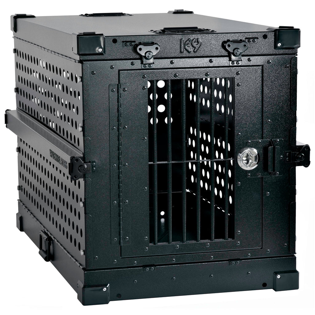 K9 Kennel Boss - Heavy Duty Fully Collapsible Powder-Coated Aluminum Dog Crate - Medium (Gray)
