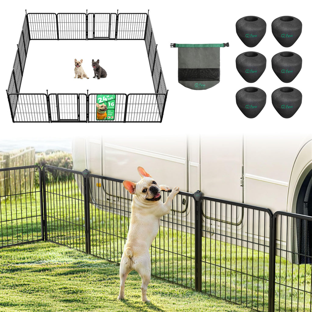 FXW Instant Dog Playpen with RV Step Grid for RV Camping, 40"H, 32 Panels