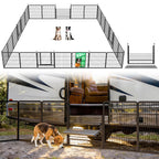 FXW Instant Dog Playpen with RV Step Grid for RV Camping, 40"H, 32 Panels