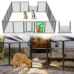 FXW Instant Dog Playpen with RV Step Grid for RV Camping, 40"H, 32 Panels